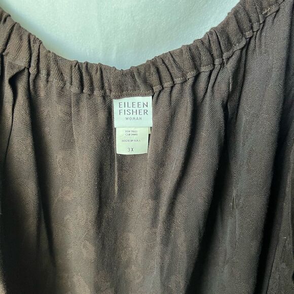 Eileen Fisher | Adjustable Waist Wrap Skirt Brown with Floral Print 3x - Picture 9 of 12